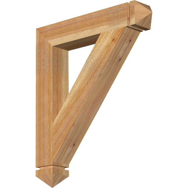 Ekena Millwork Traditional Arts & Crafts Rough Sawn Bracket, Western Red Cedar, 4"W x 24"D x 28"H BKT04X24X28TRA03RWR - main